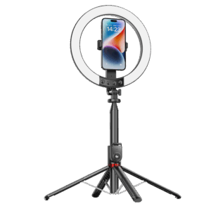 Blavec žiedinis šviestuvas Selfie Aluminium Aura LED RGB Ring P50 25cm tripod + nuotolinis valdymas + 2,3 metra (RLP50-TRB23) juodos spalvos - Image 3