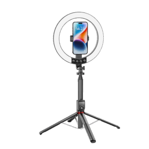 Blavec žiedinis šviestuvas Selfie Aluminium Aura LED RGB Ring P50 25cm tripod + nuotolinis valdymas + 2,3 metra (RLP50-TRB23) juodos spalvos - Image 7