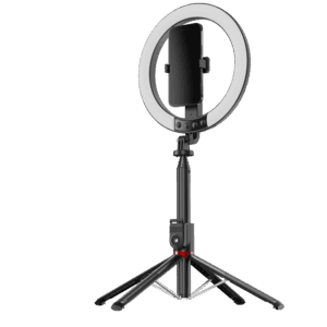 Blavec žiedinis šviestuvas Selfie Aluminium Aura LED RGB Ring P50 25cm tripod + nuotolinis valdymas + 2,3 metra (RLP50-TRB23) juodos spalvos - Image 9