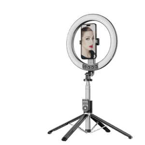 Blavec žiedinis šviestuvas Selfie Aura LED Ring P55 25cm tripod + nuotolinis valdymas + 2,3 metra (RLP55-TRB23) juodos spalvos - Image 4