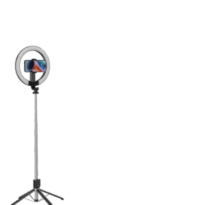 Blavec žiedinis šviestuvas Selfie Aura LED Ring P55 25cm tripod + nuotolinis valdymas + 2,3 metra (RLP55-TRB23) juodos spalvos - Image 9
