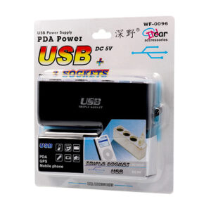Car Cigarette Lighter Socket Splitter - 3 in 1 + WF0096 kabelis with USB - Image 2