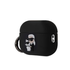 Karl Lagerfeld 3D Logo NFT Karl and Choupette silikoninis dėklas skirtas AirPods Pro 2 juodos spalvos - Image 2