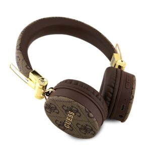 Guess PU Leather 4G Metal Logo belaidės ausinės rudos spalvos - Image 1