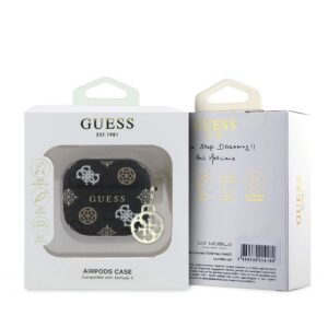 Guess PU 4G Peony Charm dėklas skirtas AirPods 4 juodos spalvos - Image 2
