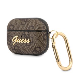 Guess 4G Script PC/PU dėklas skirtas AirPods Pro rudos spalvos