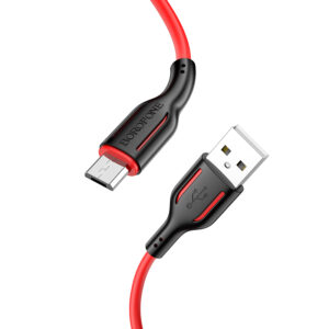 Borofone Kabelis BX63 Charming - USB į MicroUSB - 2,4A 1 m juodos spalvos-red - Image 1