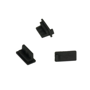 Silicone anti-dust plug USB juodos spalvos - 10 vnt - Image 1