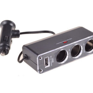 Car Cigarette Lighter Socket Splitter - 3 in 1 + WF0096 kabelis with USB - Image 1