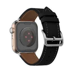 Leather loop skirta Apple Watch 42/44/45/49 design 1 juodos spalvos - Image 1