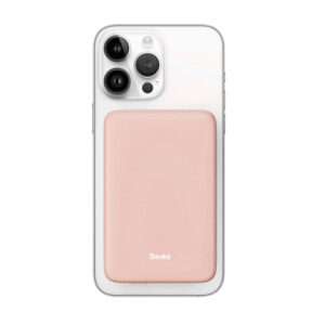Benks Power bank 10000mAh MP07 - USB + Type C - magnetic with induction charging rožinės spalvos - Image 1
