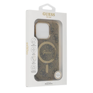 Original dėklas GUESS IML 4G Magsafe GUHMP16LH4STW skirtas Apple iPhone 16 Pro rudos spalvos - Image 1