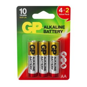 Elementai GP ALKALINE AA/LR06, 4+2vnt.
