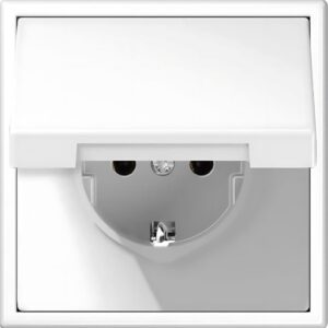 Kištukinis lizdas LIREGUS MODERN, IP44, mat.baltos spalvos