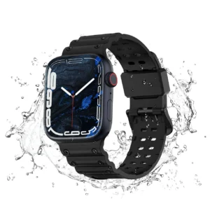 Apyrankė Triple Protection skirta Apple Watch 42 / 44 / 45 / 49 mm band bracelet - juodos spalvos - Image 3