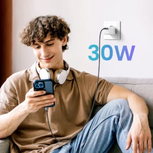 GaN USB C 30W PD Ugreen Nexode Mini fast charger - baltos spalvos - Image 5