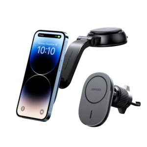 MagSafe Ugreen CD345 2-in-1 induction car charger for cockpit/window/ventilation grille - juodos spalvos - Image 1