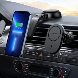 MagSafe Ugreen CD345 2-in-1 induction car charger for cockpit/window/ventilation grille - juodos spalvos - Image 2