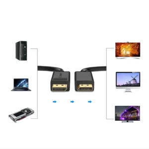 Ugreen DP102 10213 DisplayPort 1.2 4K / DisplayPort 1.2 4K Kabelis 5m - juodos spalvos - Image 4