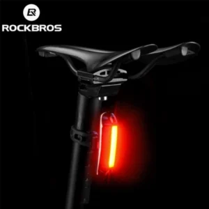 Rockbros A54BK Rear Bike Light + Micro USB - USB-A Cable - juodos spalvos - Image 4