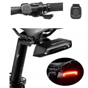 Rockbros LKWD-R1 Rear Bike Light with Laser and Remote Control + Micro USB - USB-A Cable - juodos spalvos