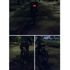 Rockbros LKWD-R1 Rear Bike Light with Laser and Remote Control + Micro USB - USB-A Cable - juodos spalvos - Image 5