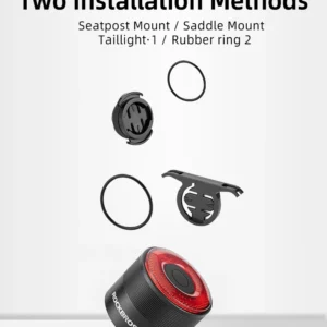 Rockbros Q3 Rear Bike Light with Smart Stop System - juodos spalvos - Image 9
