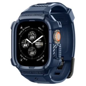 Spigen Rugged Armor Pro dėklas skirtas Apple Watch Ultra 1 / 2 (49mm) - mėlynos spalvos - Image 9