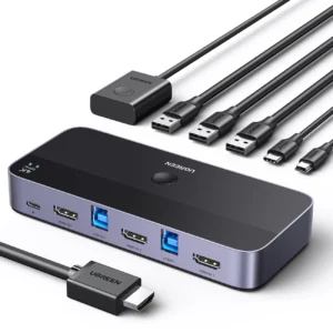 Ugreen CM664 HDMI switch 2in1 KVM switch - juodos spalvos - Image 2