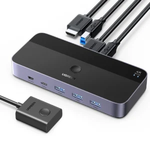 Ugreen CM664 HDMI switch 2in1 KVM switch - juodos spalvos - Image 3