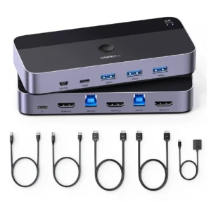 Ugreen CM664 HDMI switch 2in1 KVM switch - juodos spalvos - Image 4