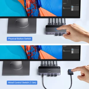 Ugreen CM664 HDMI switch 2in1 KVM switch - juodos spalvos - Image 9
