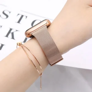 Tech-Protect Thin Milanese apyrankė skirta Apple Watch 4 / 5 / 6 / 7 / 8 / 9 / SE (38/40/41 mm) - rožinės spalvos - Image 2