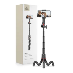 Tech-Protect L07S Bluetooth Selfie Stick su Flexible Tripod iki 54cm and 360 Head - juodos spalvos - Image 1