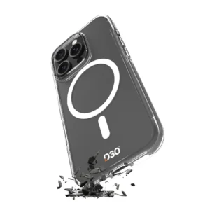 Puro Impact skaidrus D3O MagSafe Silicone dėklas skirtas iPhone 16 Pro Max - skaidrus