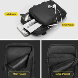 Spigen KD400 Universal Cross Bag Klasden Shoulder Bag - juodos spalvos - Image 6