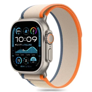 Tech-Protect Nylon Stripe apyrankė skirta Apple Watch 6 / 7 / 8 / 9 / 10 / SE / Ultra 1 / 2 (44 / 45 / 46 / 49 MM) - Beige - Image 2