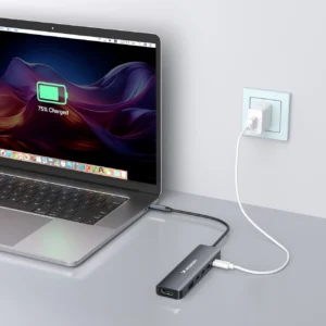 USB-C 6 in 1 Hub Wozinsky WHBC10Y4S Multifunctional, Aluminum, with 25 cm Cable - Gray - Image 6