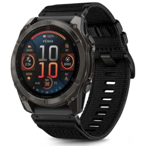 Tech-Protect Nylon apyrankė skirta Garmin Fenix 5 / 6 / 6 PRO / 7 / 8 (47 mm) / E - juodos spalvos - Image 3