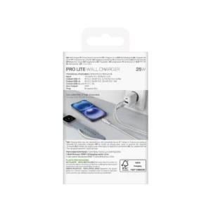 Puro PROLITE 25W USB-A / USB-C wall charger + USB-C - USB-C cable 1.2m - baltos spalvos - Image 3