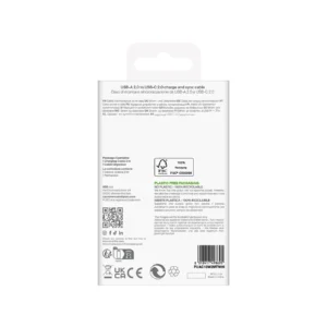 Puro 10W TPE USB-A - USB-C kabelis 2m - baltos spalvos - Image 3