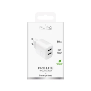 Puro PROLITE 10W 2x USB-A laidinis įkroviklis - baltos spalvos - Image 2