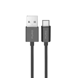 Puro 12W TPE USB-A - microUSB 2m kabelis - juodos spalvos