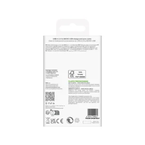 Puro 12W TPE USB-A - microUSB 2m kabelis - juodos spalvos - Image 3