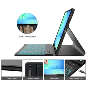 Tech-Protect SC Pen + Keyboard dėklas skirtas Samsung Galaxy Tab S10 FE+ 13.1 X620 / X626B - juodos spalvos - Image 4
