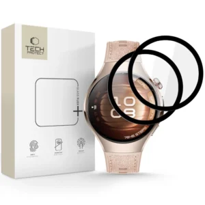 Tech-Protect Glass Flex+ 2-pack hibridinis stiklas skirtas Huawei Watch 5 42 mm - juodos spalvos