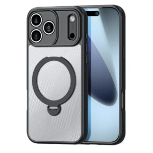 Dux Ducis Aimo Mag dėklas su Magnetic Ring and Stand skirtas Apple iPhone 17 Pro – juodos spalvos