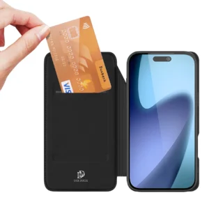 Dux Ducis Skin Pro dėklas skirtas Apple iPhone 17 Air su Flip and Card Slot - juodos spalvos - Image 3