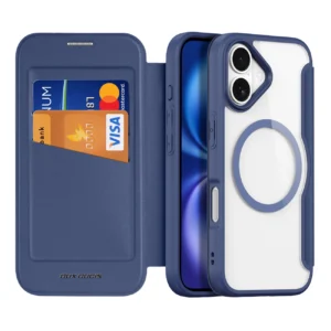 Dux Ducis Skin X Pro Apple iPhone 17 dėklas su Wallet, MagSafe Compatible - mėlynos spalvos - Image 2