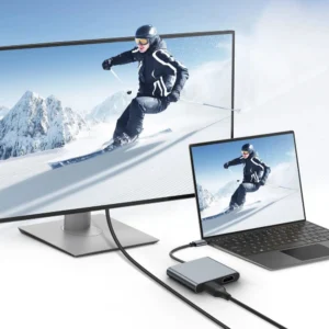 Tech-Protect HB08 4in1 USB-C + USB2.0 + 2 x HDMI 4K 60HZ adapter - pilkos spalvos - Image 5